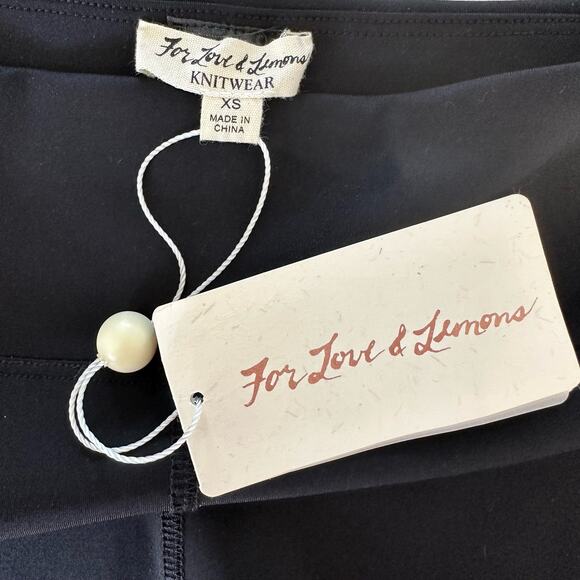 For Love and Lemons Knitwear Brandy Stripe Shorts Size XS Black High Rise - Picture 7 of 10